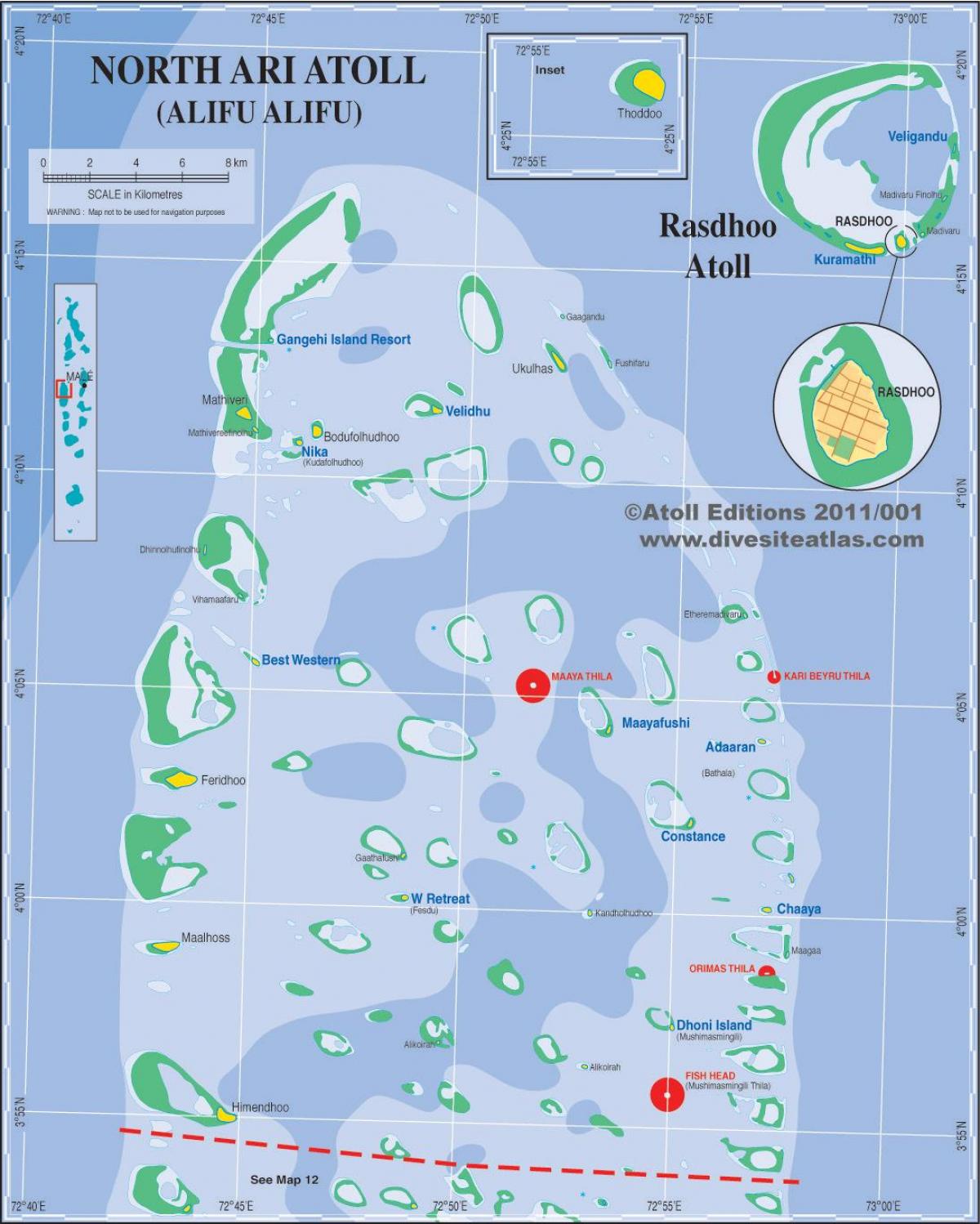 kaart ari atoll maldiivide