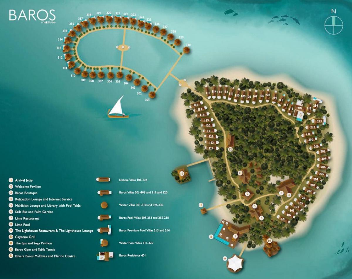 kaart baros maldives