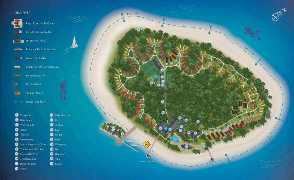 kurumba maldives resort kaart