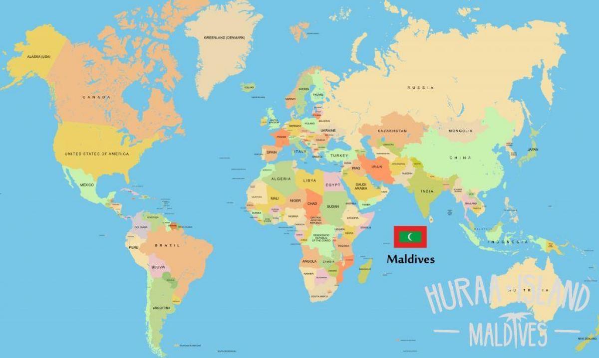 kaart maldiivid maailma kaardil