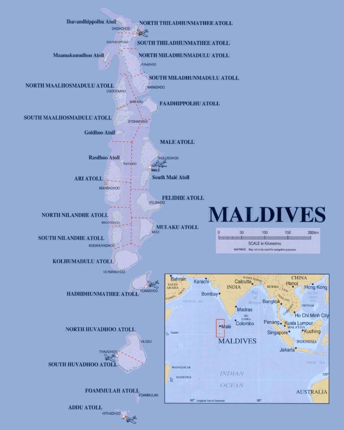 kaart näitab maldiivid