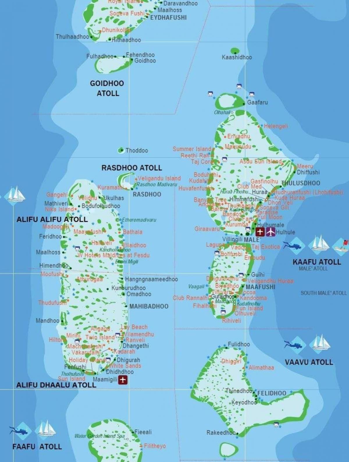 kaart maldiivid turist