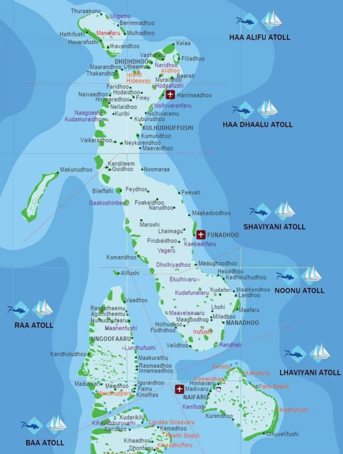 kaart maldives beach
