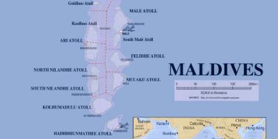 Kaart näitab maldiivid
