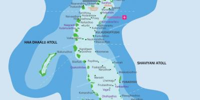 Maldiivid resorts asukoht kaardil