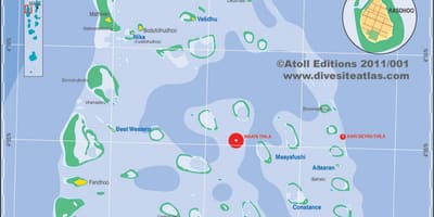 Kaart ari atoll maldiivide
