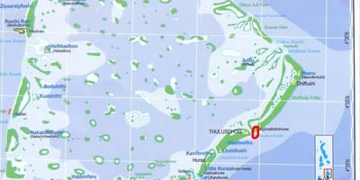 Kaart põhja-male atoll maldiivide